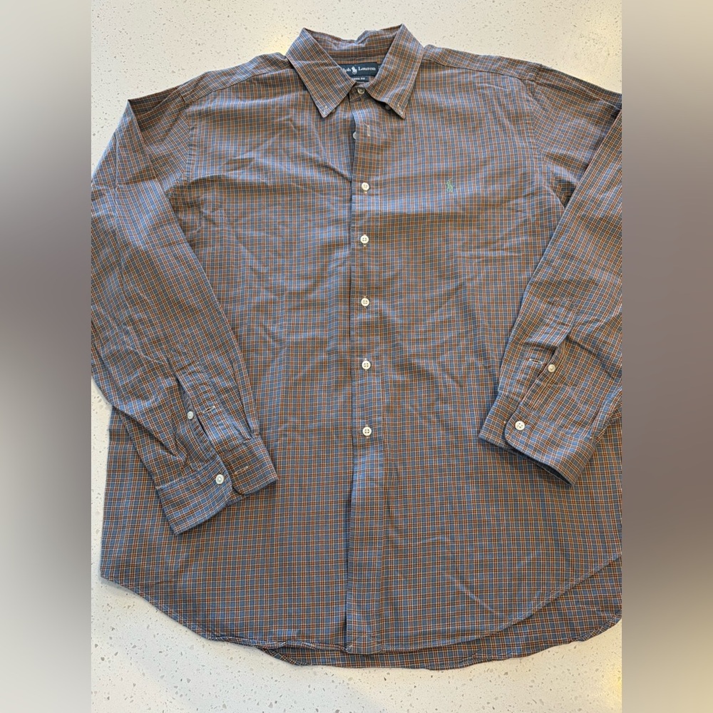 XXL Polo Ralph Lauren Shirt Men 2XL Plaid Classic Fit Performance long sleeve